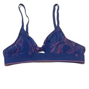 STANCE • Like New Sheer Twisted Triangle Bralette Blue •Size XS